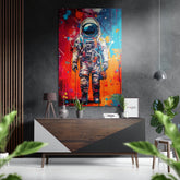 Astronaut Brushed Aluminum Dibond Wall Art.